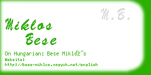 miklos bese business card